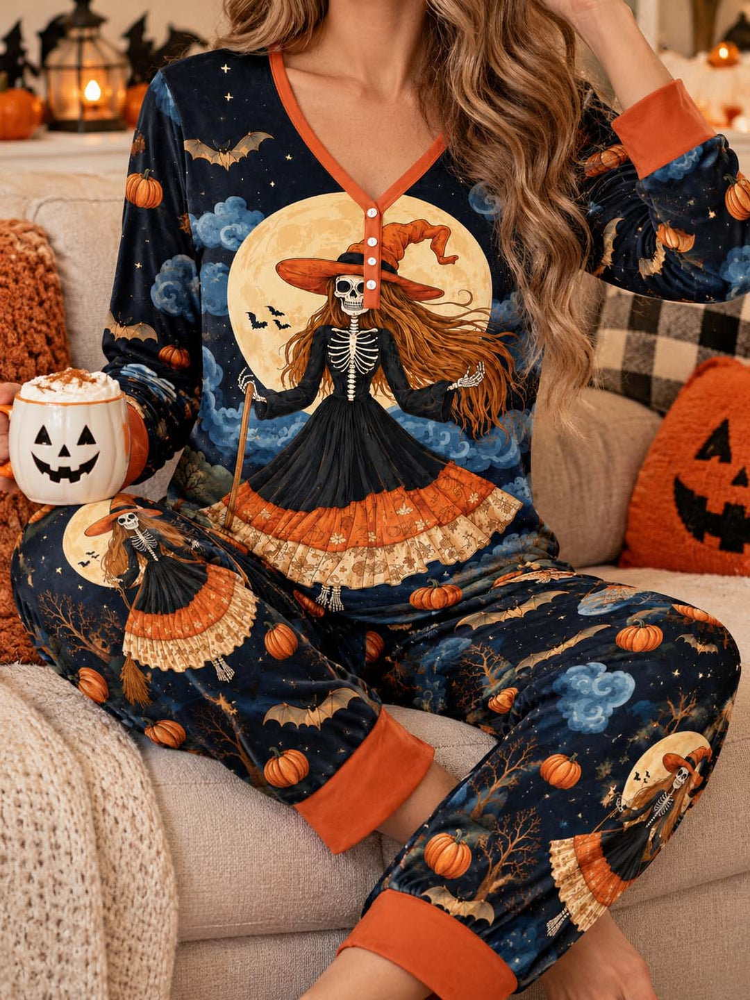 Moonlit Witch Dance Bamboo Women Pajama Set