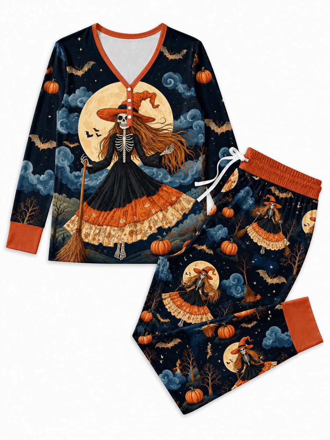 Moonlit Witch Dance Bamboo Women Pajama Set