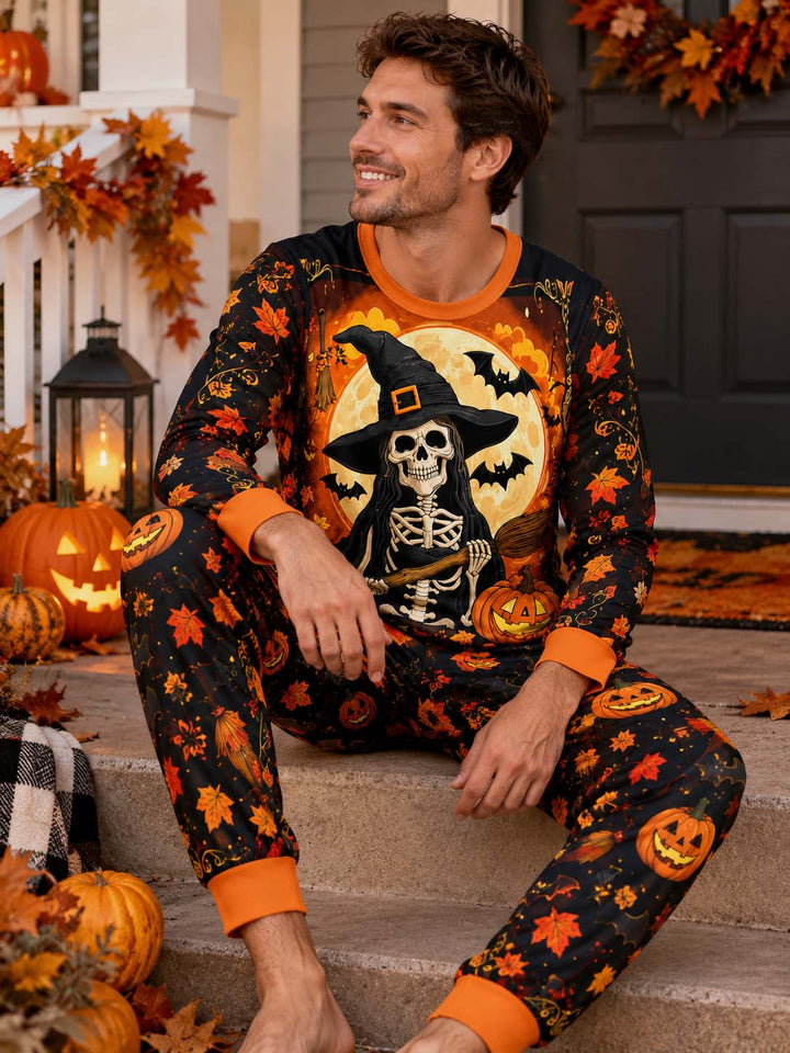 Moonlit Witch Flight Bamboo Men's Pajama Set