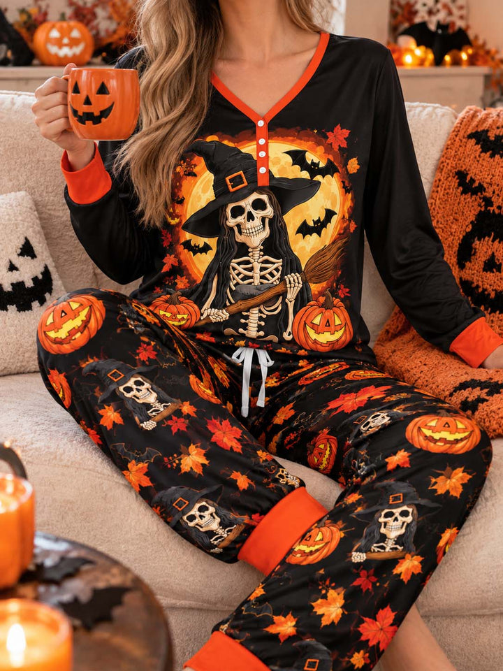 Moonlit Witch Flight Bamboo Women Pajama Set