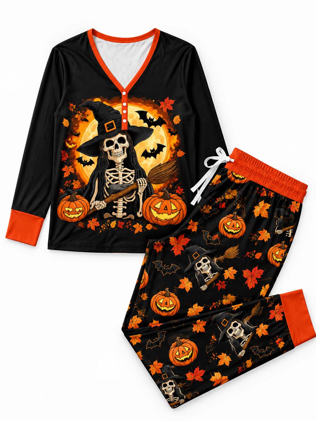 Moonlit Witch Flight Bamboo Women Pajama Set