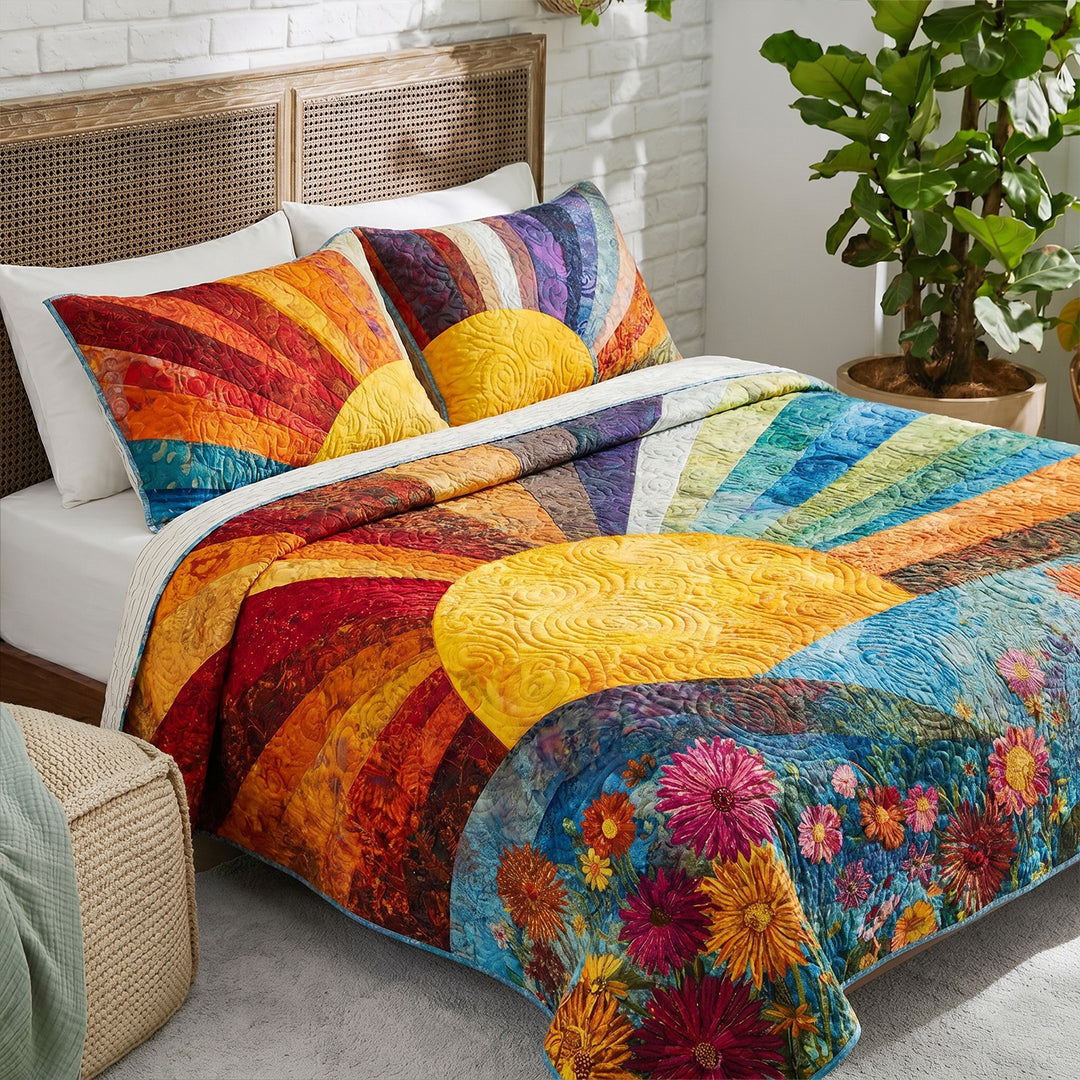 Morning Glow Bamboo Quilt Bedding Set
