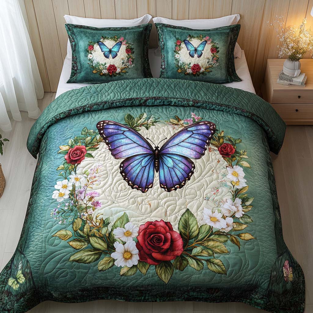 Nature Garden Delight Bamboo Quilt Bedding Set
