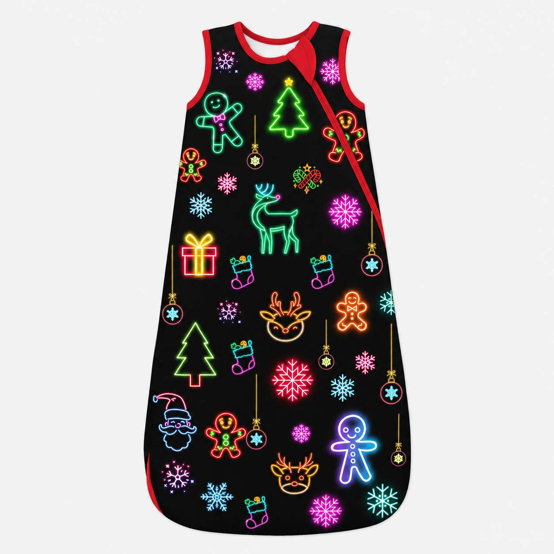 Neon Christmas Lights Bamboo Sleep Bag