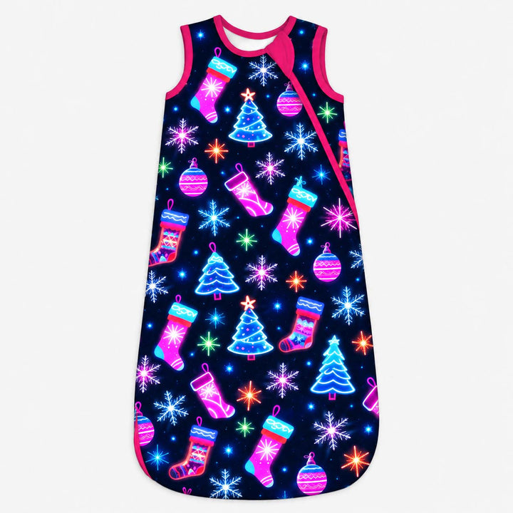 Neon Christmas Night Bamboo Sleep Bag