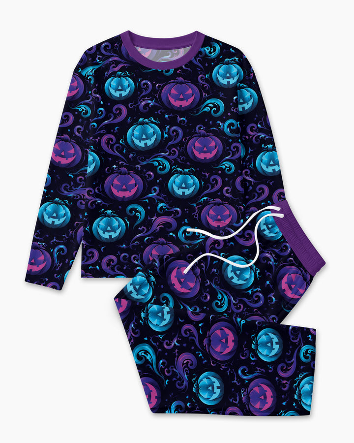 Neon Pumpkin Glow Bamboo Men's Pajama Set