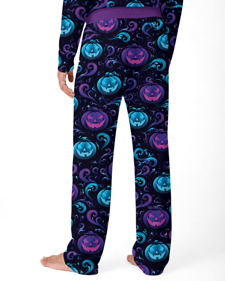 Neon Pumpkin Glow Bamboo Men's Pajama Set