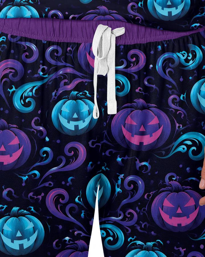 Neon Pumpkin Glow Bamboo Men's Pajama Set