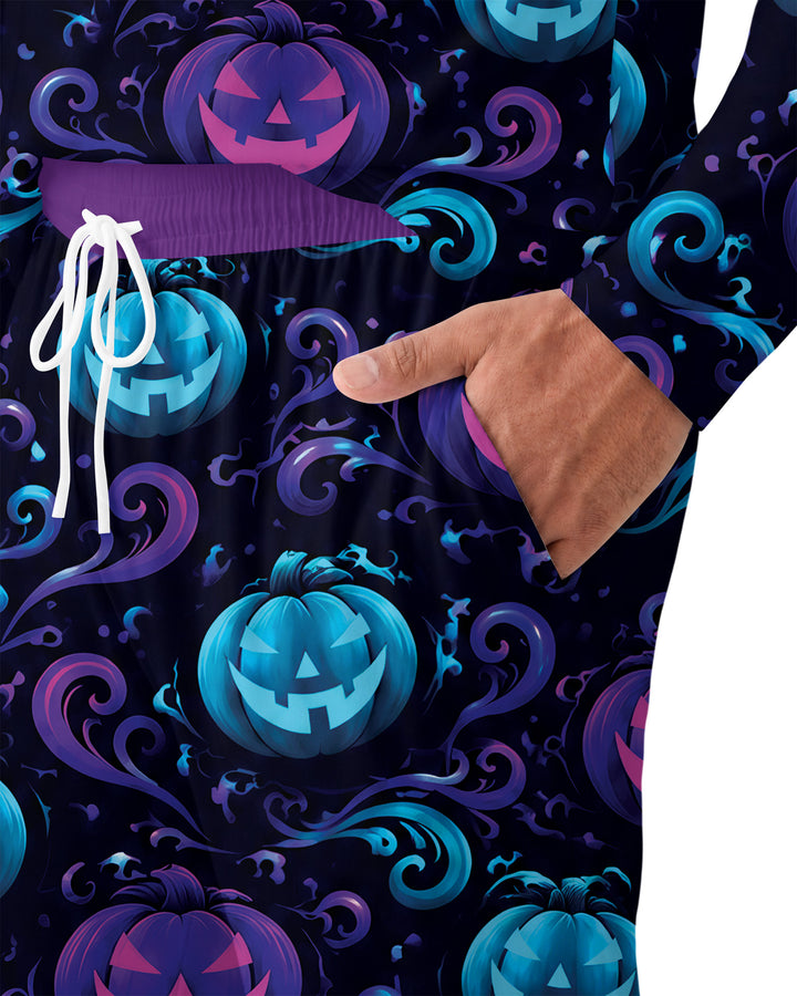 Neon Pumpkin Glow Bamboo Men's Pajama Set