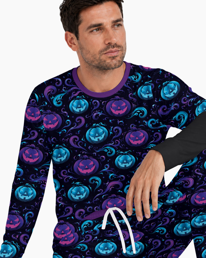Neon Pumpkin Glow Bamboo Men's Pajama Set