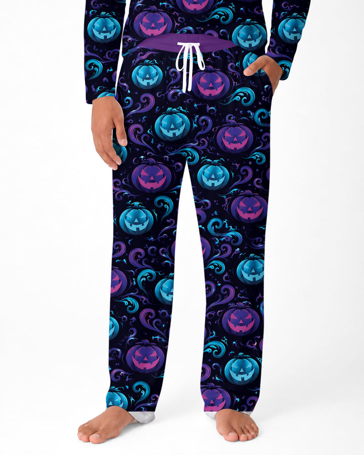 Neon Pumpkin Glow Bamboo Men's Pajama Set