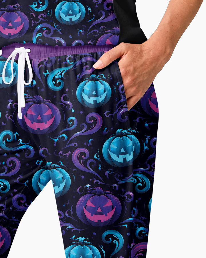 Neon Pumpkin Glow Bamboo Women Pajama Set