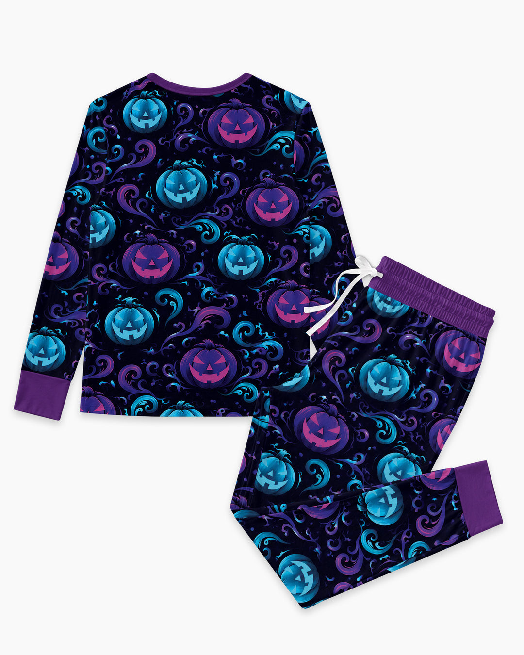 Neon Pumpkin Glow Bamboo Women Pajama Set