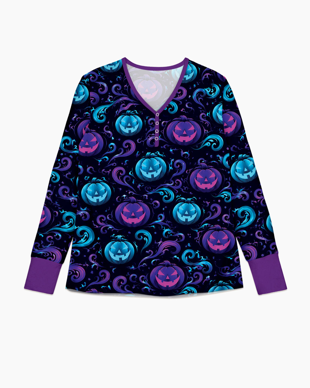 Neon Pumpkin Glow Bamboo Women Pajama Set