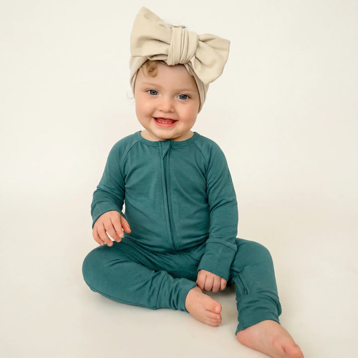 Cadet Blue Bamboo Convertible Zippered Romper