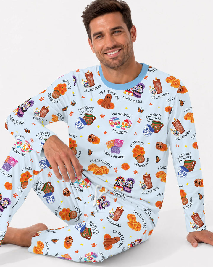 Tis the Dia De Muertos Bamboo Men's Pajama Set