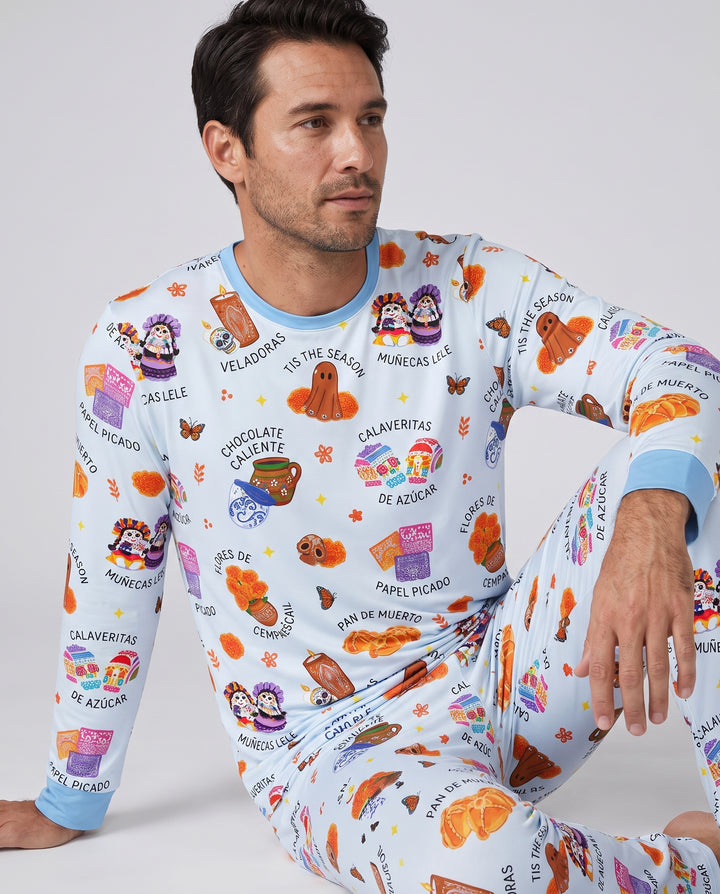 Tis the Dia De Muertos Bamboo Men's Pajama Set