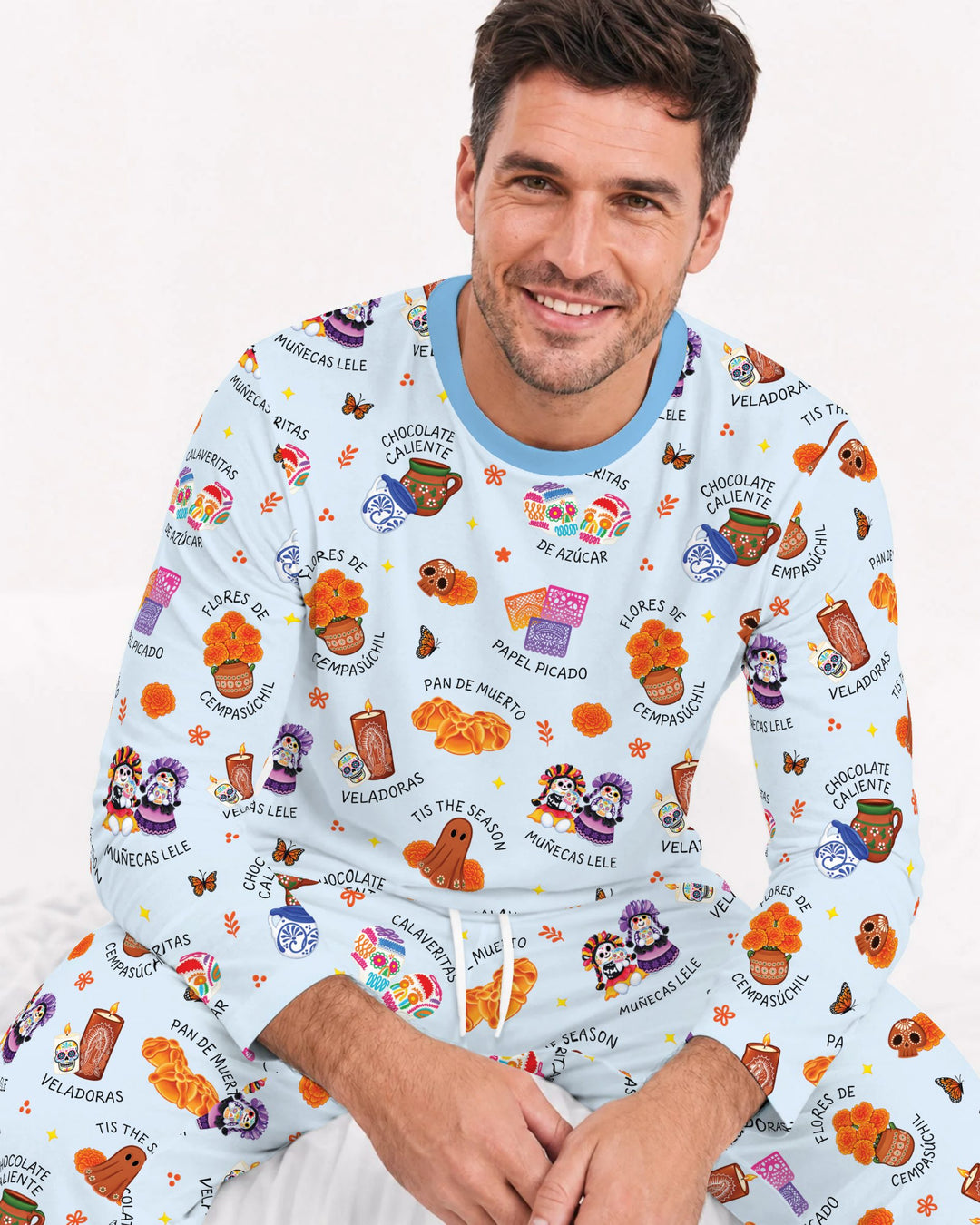 Tis the Dia De Muertos Bamboo Men's Pajama Set