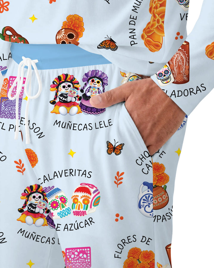 Tis the Dia De Muertos Bamboo Men's Pajama Set