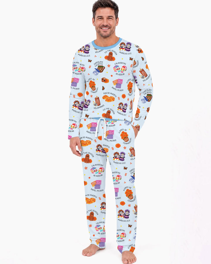 Tis the Dia De Muertos Bamboo Men's Pajama Set