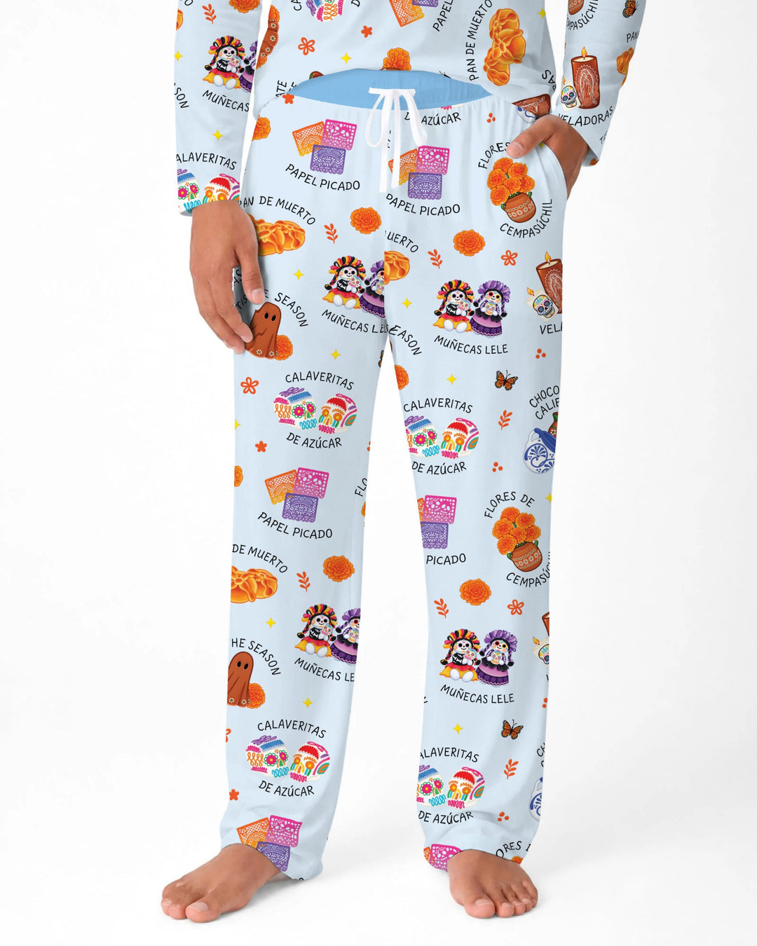 Tis the Dia De Muertos Bamboo Men's Pajama Set