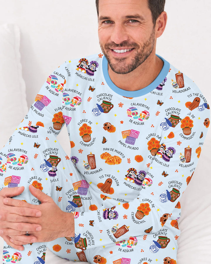 Tis the Dia De Muertos Bamboo Men's Pajama Set