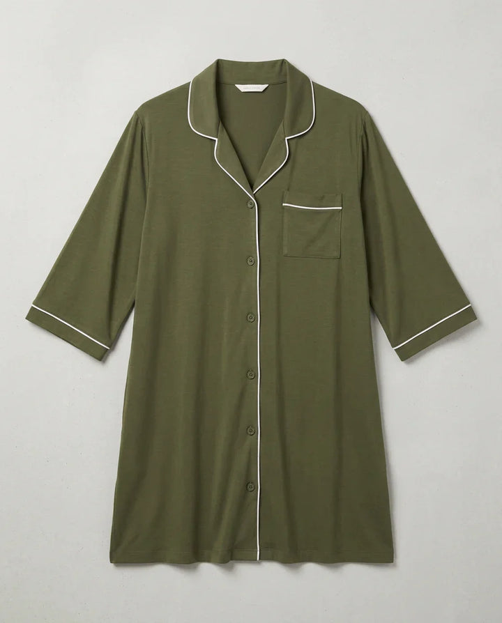 Solid Color Bamboo Maternity & Nursing Nightgown