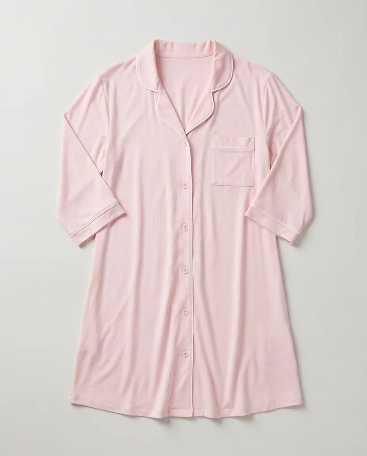 Solid Color Bamboo Maternity & Nursing Nightgown
