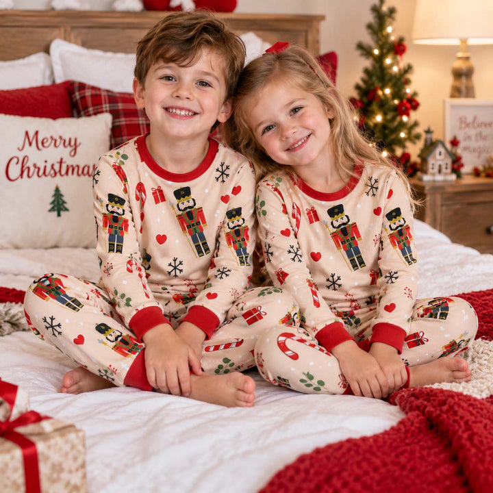 Nutcracker Candy Cane Christmas Bamboo Two Piece Long Sleeve Pajama Set