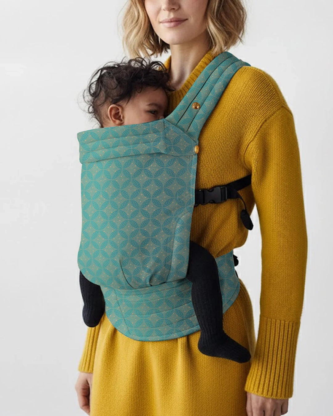 Teal & Gold Geometric Harmony Baby Carrier