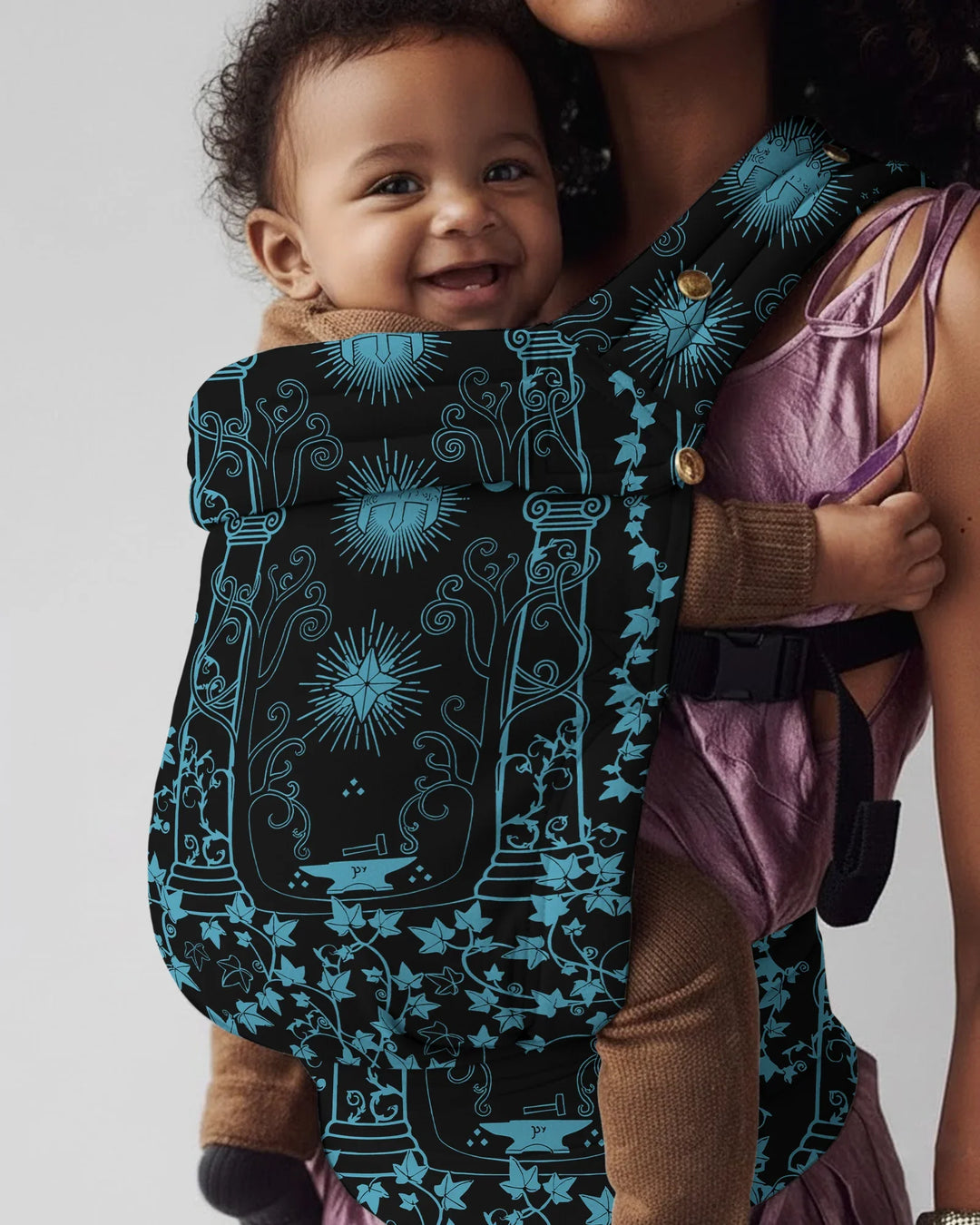 Midnight Celestial Garden Scroll Baby Carrier