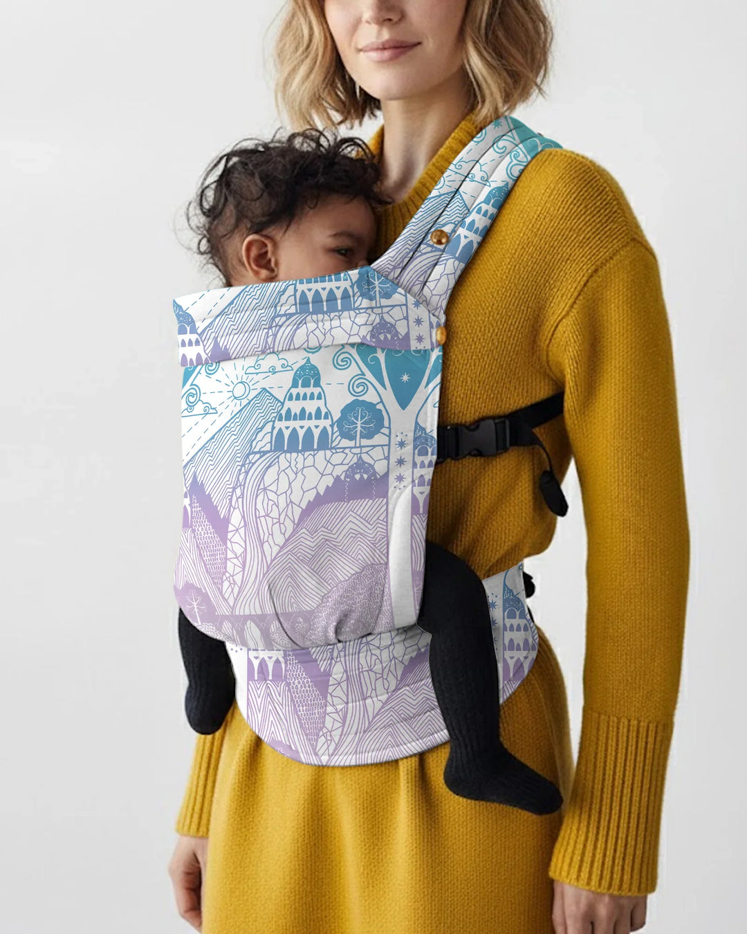 Dreamy Mountain Castle Landscape Baby Carrier
