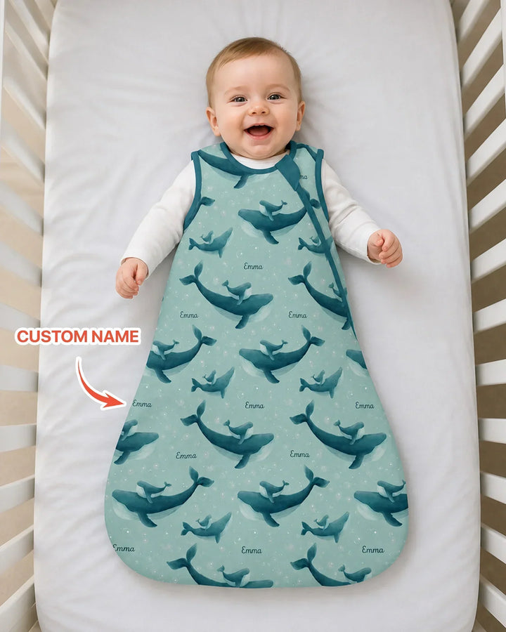 Custom Name Ocean Lullaby Bamboo Sleep Bag
