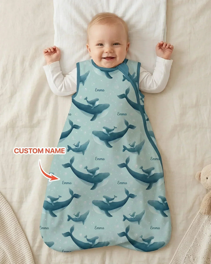 Custom Name Ocean Lullaby Bamboo Sleep Bag