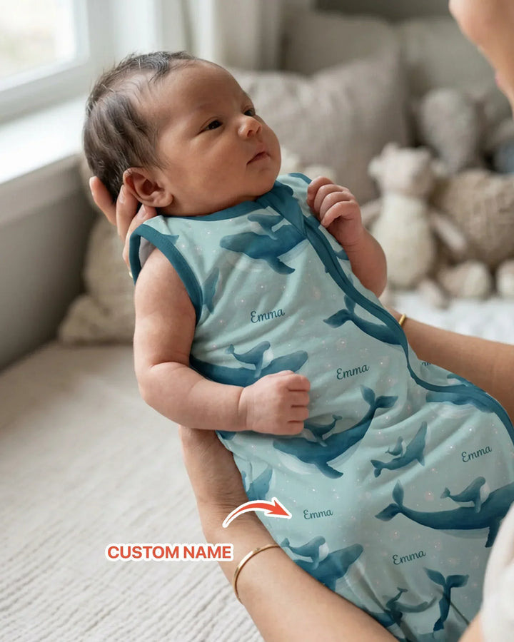 Custom Name Ocean Lullaby Bamboo Sleep Bag
