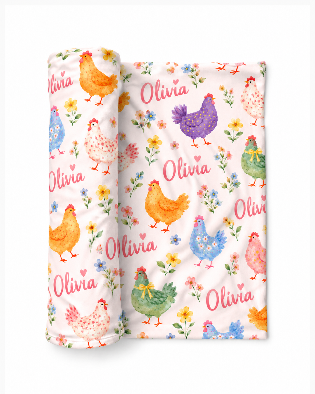 Vintage Chicken Bamboo Swaddle Blanket