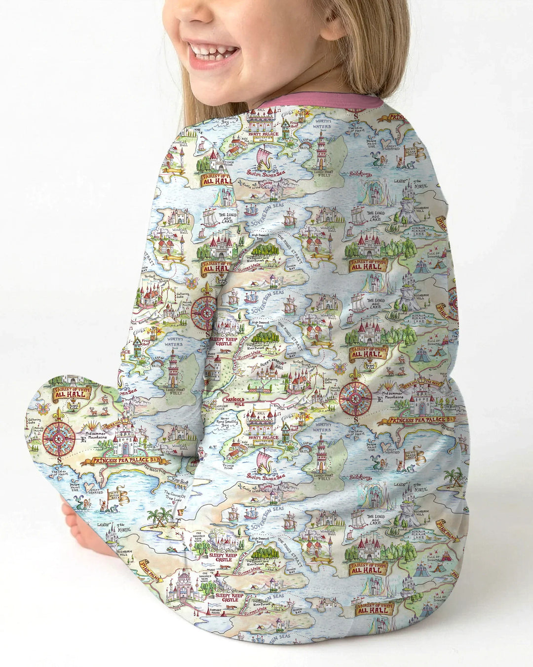 Once Upon A Map Mommy & Baby Matching Bamboo Two Piece Long Sleeve Pajama Set