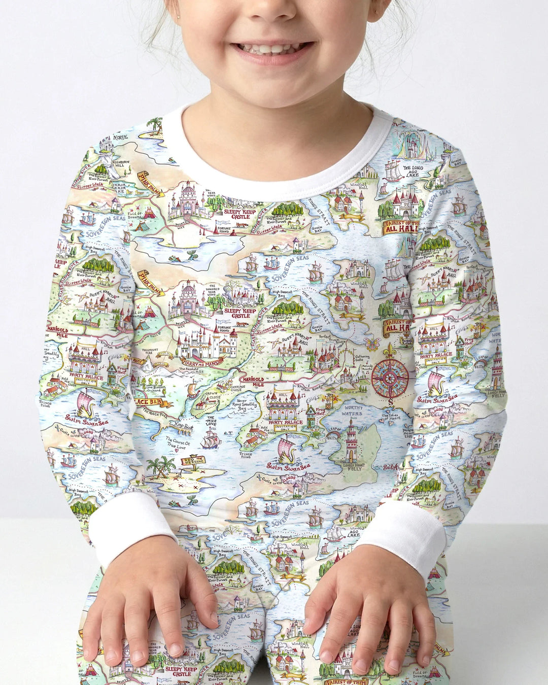 Once Upon A Map Mommy & Baby Matching Bamboo Two Piece Long Sleeve Pajama Set