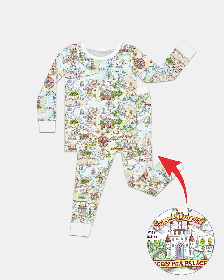 Once Upon A Map Mommy & Baby Matching Bamboo Two Piece Long Sleeve Pajama Set