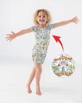 Once Upon A Map Mommy & Baby Matching Bamboo Two Piece Short Sleeve Shorts Pajama Set