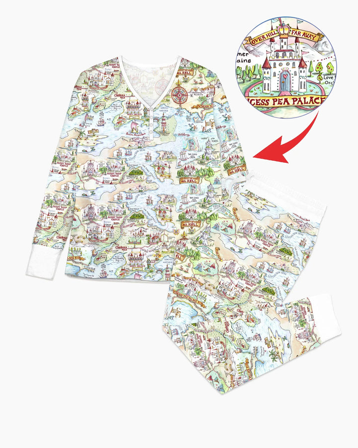 Once Upon A Map Mommy & Baby Matching Bamboo Women Pajama Set