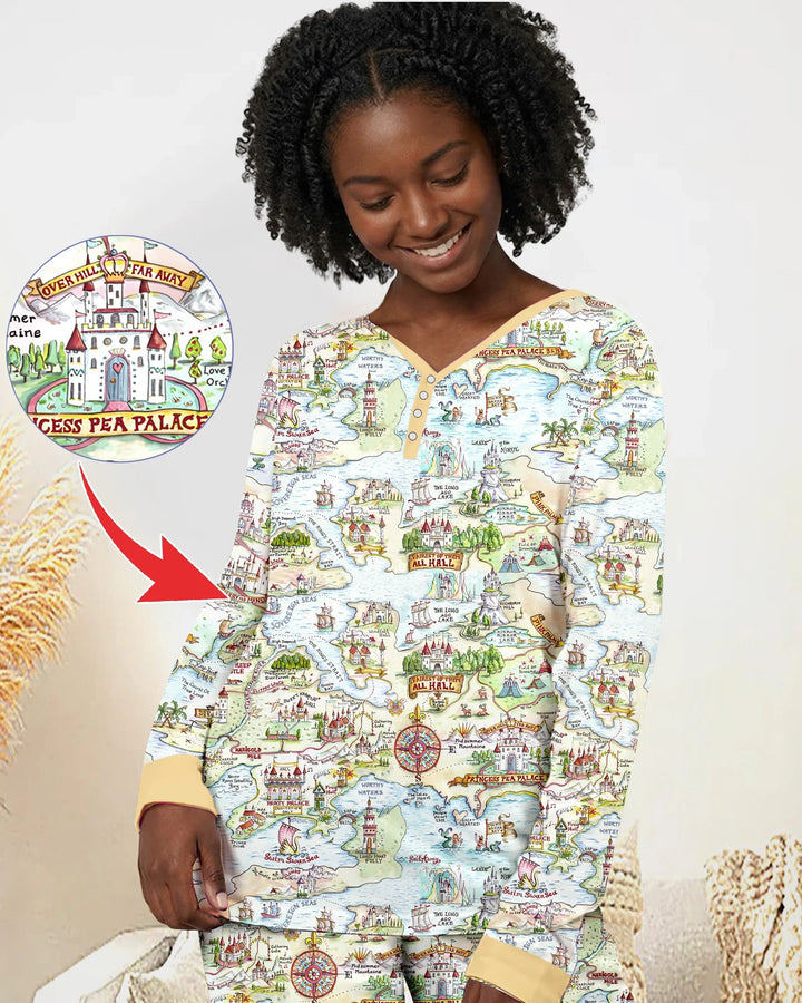 Once Upon A Map Mommy & Baby Matching Bamboo Women Pajama Set