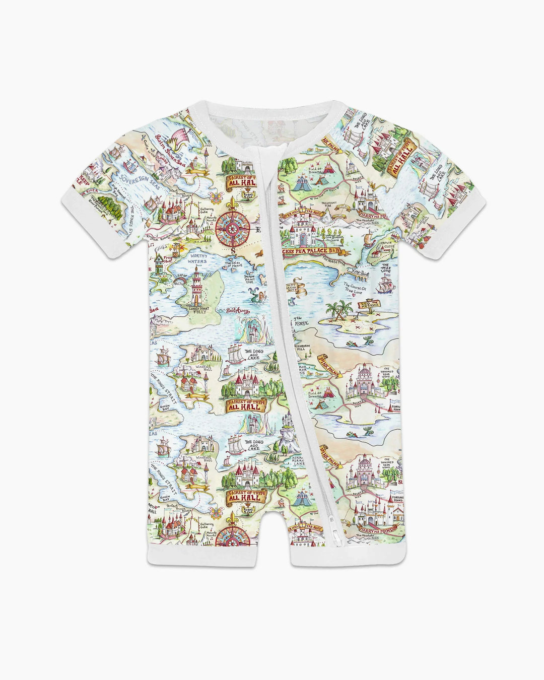Once Upon A Map Mommy & Baby Matching Bamboo Shorty Zippy