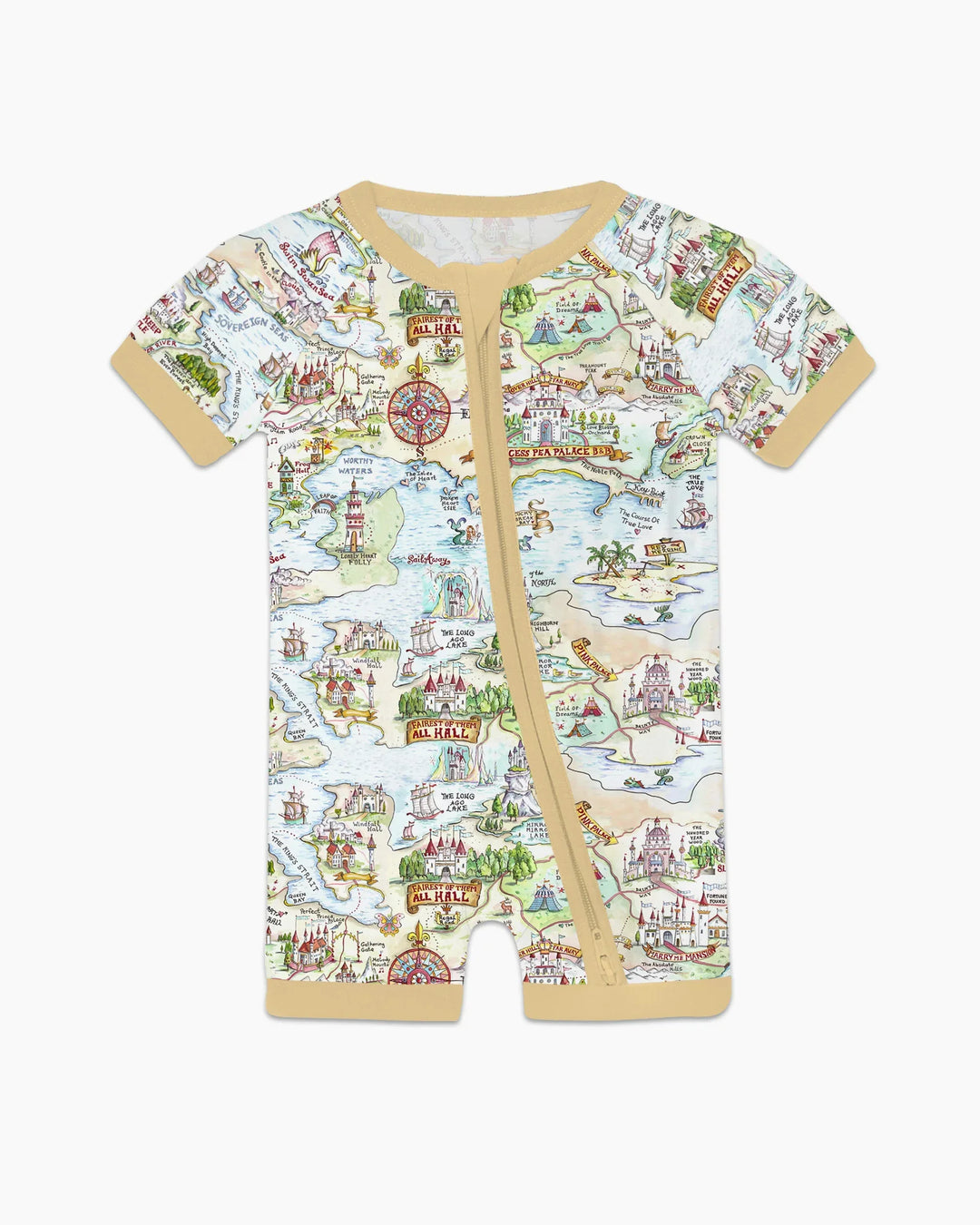 Once Upon A Map Mommy & Baby Matching Bamboo Shorty Zippy