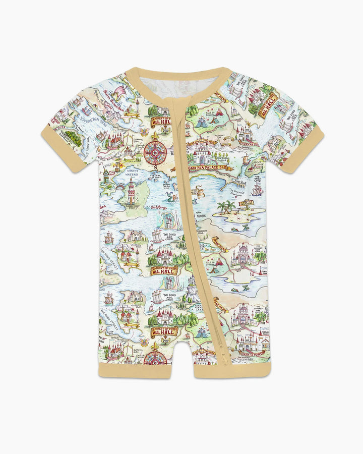 Once Upon A Map Mommy & Baby Matching Bamboo Shorty Zippy