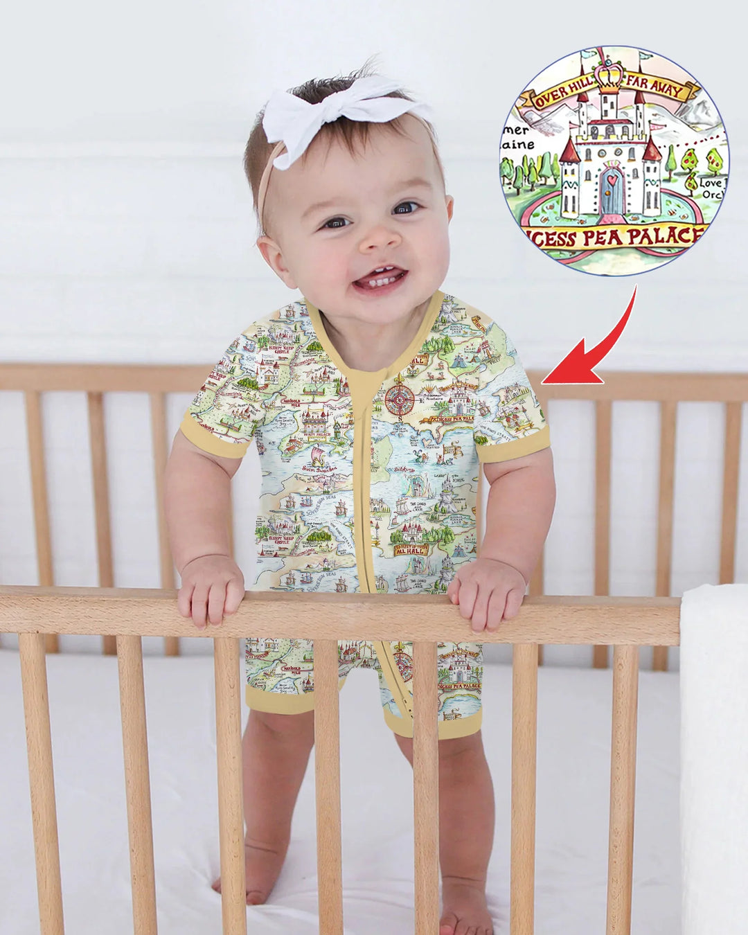 Once Upon A Map Mommy & Baby Matching Bamboo Shorty Zippy
