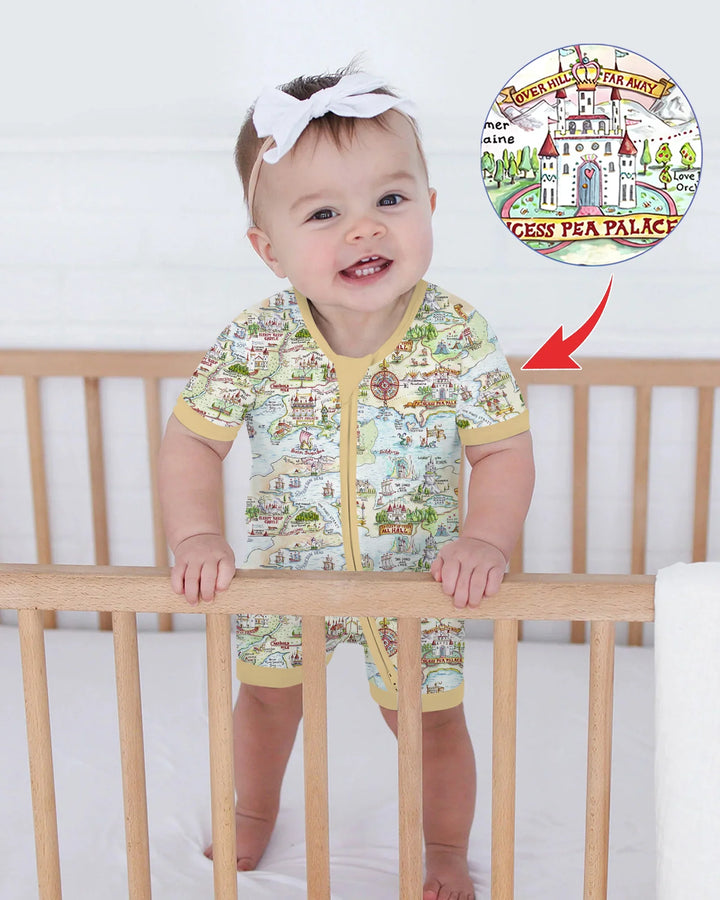 Once Upon A Map Mommy & Baby Matching Bamboo Shorty Zippy