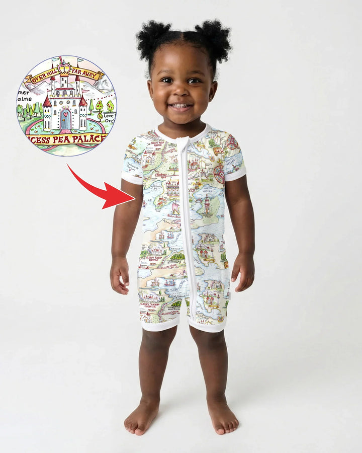 Once Upon A Map Mommy & Baby Matching Bamboo Shorty Zippy