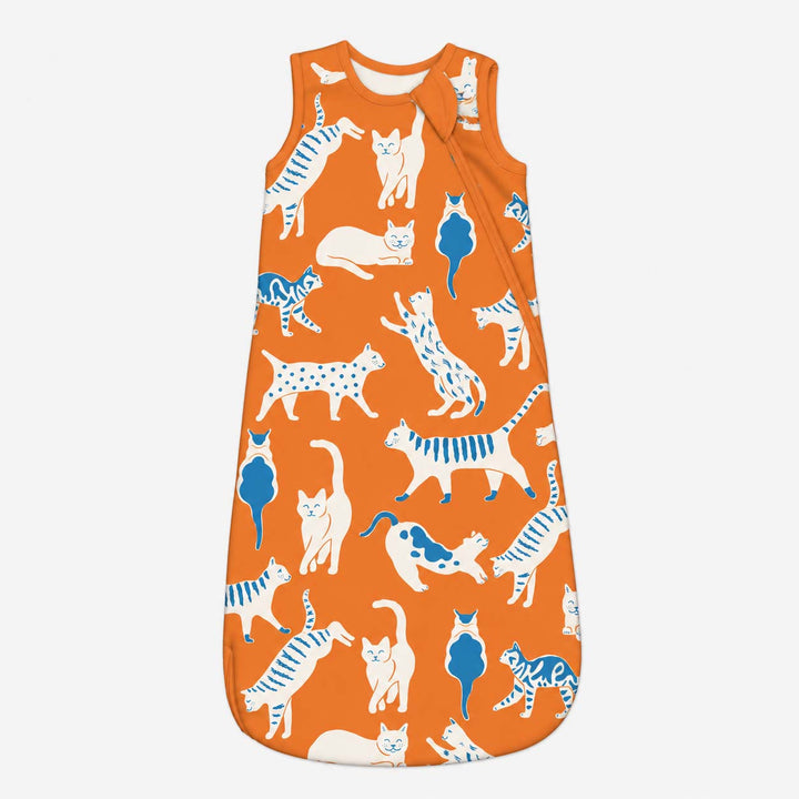 Orange Stretching Cats Bamboo Sleep Bag