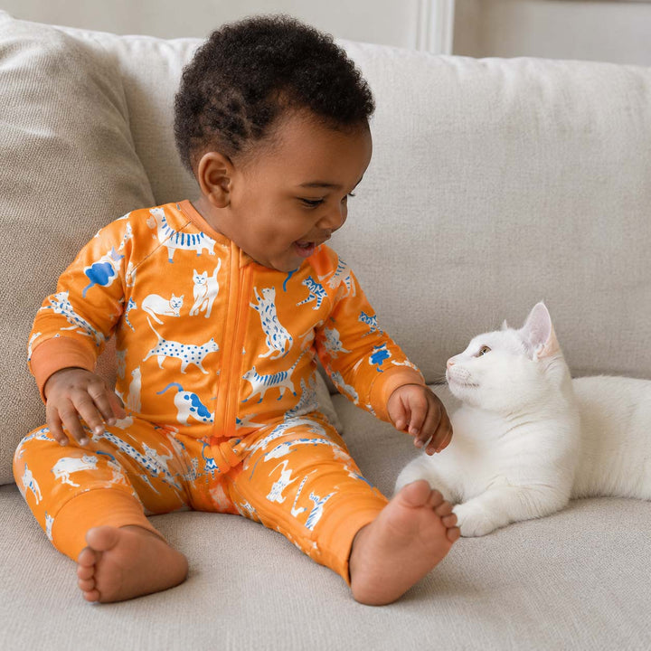 Orange Stretching Cats Bamboo Convertible Zippy